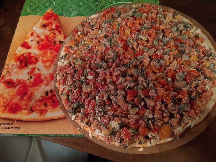 This Pizza With Way More Toppings Than Shown On The Box