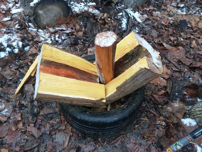 Splitting Logs Today, Had A Very Satisfying First Whack