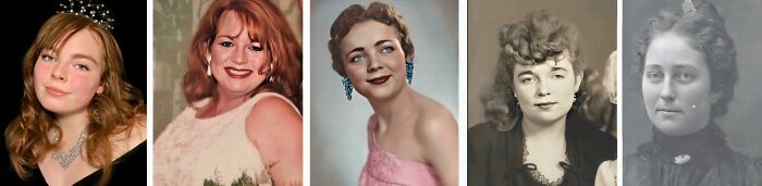 Thanks To Ancestry, I Could Make This! 5 Generations Of Women, From Me To My Great Great Grandmother