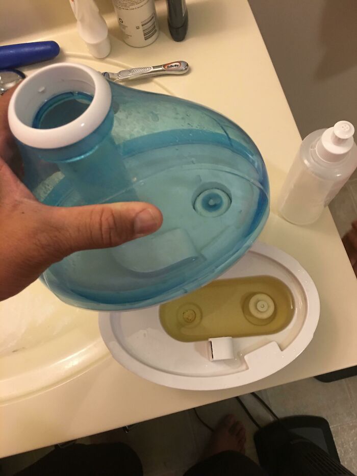 We Are Working On Potty Training Our Son. I Left Him Alone For A Few Minutes In His Room And He Peed In The Humidifier Through The Tube