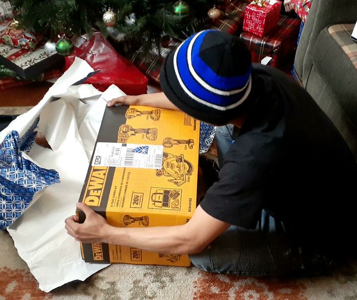 In Past Years My Son Has Always Wanted Video Games And Consoles For Christmas But Now That He's In Trade School For Construction He Wanted Tools Of The Trade