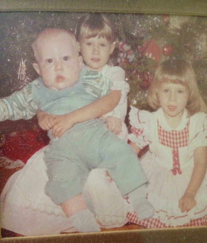 My Absolute Unit Of A Baby Brother. For Reference, My Sister Holding Him Was Four. He Was 4 And A Half Months In This Photo