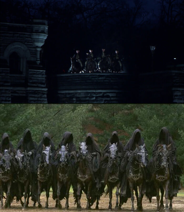 In Elf (2003), The Design Of The “Central Park Rangers” Is A Reference To The Ringwraiths From The Lord Of The Rings Trilogy. Also, The Rangers Were Always Shot In Silhouette To Hide Their Real Appearance