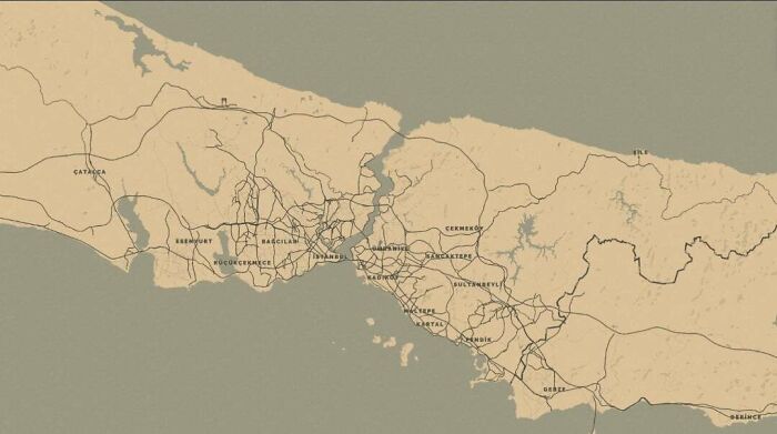 Rdr2 Styled Map Of Istanbul