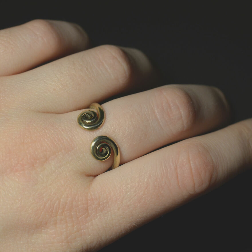 Adjustable Size Brass Ring "Owl"