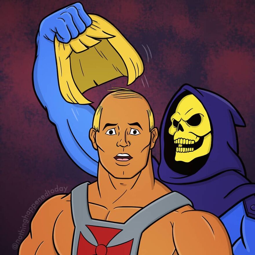 Artist Shows In 21 Images That Outside The 'Movie Set', He-Man And The Villain Skeletor Are True Friends