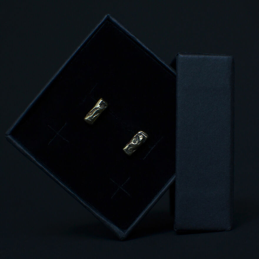 Small Rectangle "Mountain" Earrings