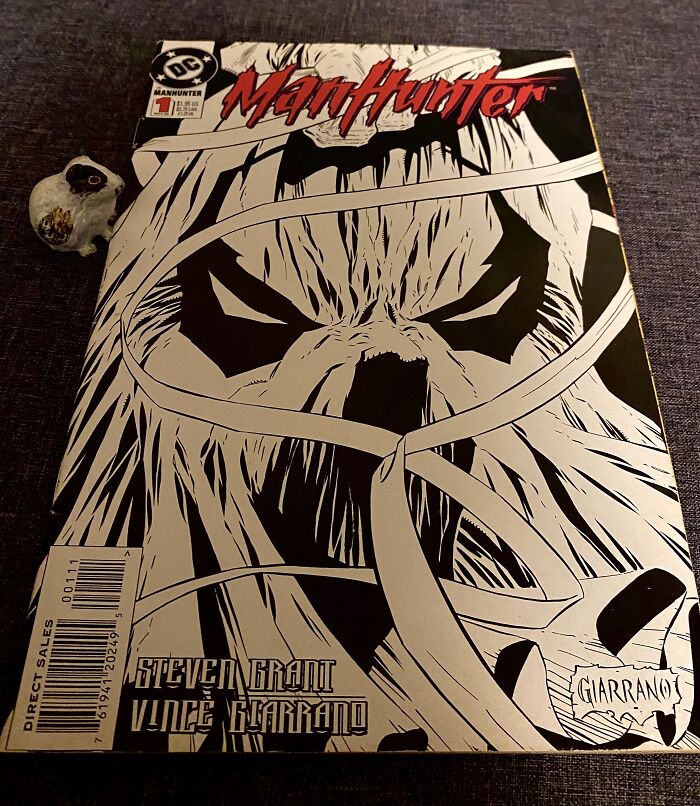A Vintage Manhunter Comic That I Keep Meaning To Frame And Hang, And A Tiny Painted Guinea Pig That Is Super Heavy To It’s Size.