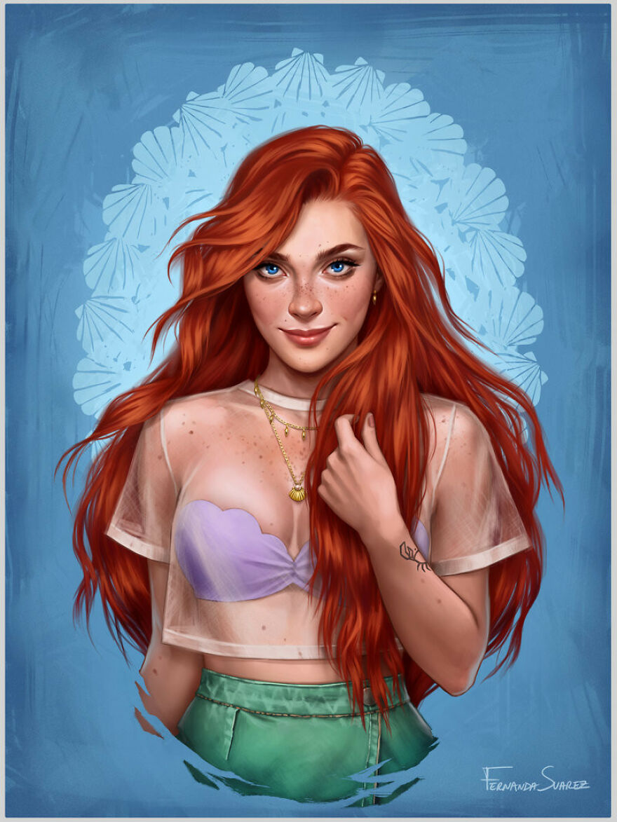Artist Fernanda Suarez Shows How Disney Characters Would Look In Modern Day Life
