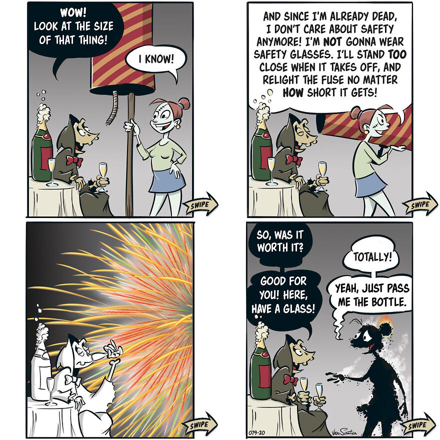 Artist Creates Funny Comics About A Girl's Afterlife