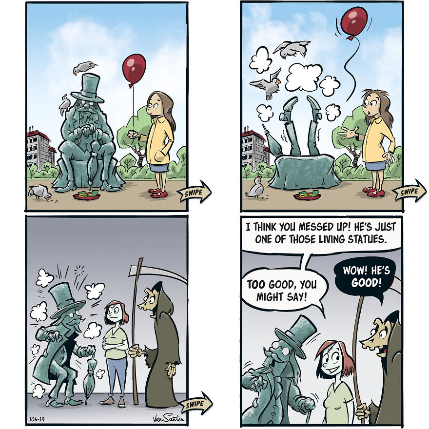 Artist Creates Funny Comics About A Girl's Afterlife