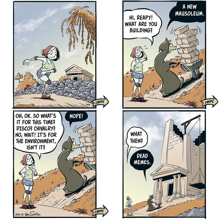 Artist Creates Funny Comics About A Girl's Afterlife