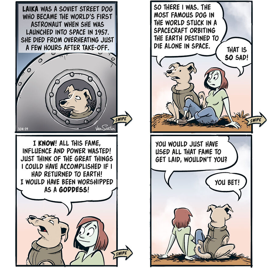 Artist Creates Funny Comics About A Girl's Afterlife