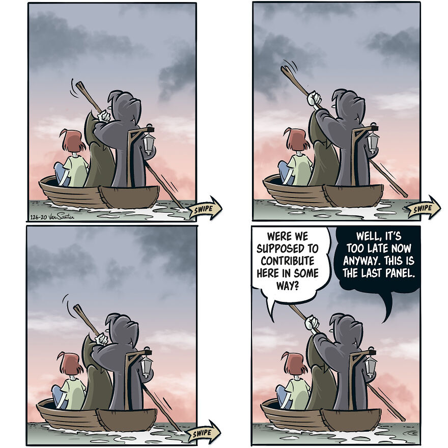 Artist Creates Funny Comics About A Girl's Afterlife