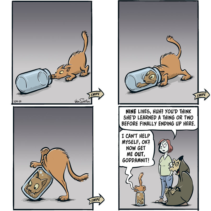 Artist Creates Funny Comics About A Girl's Afterlife