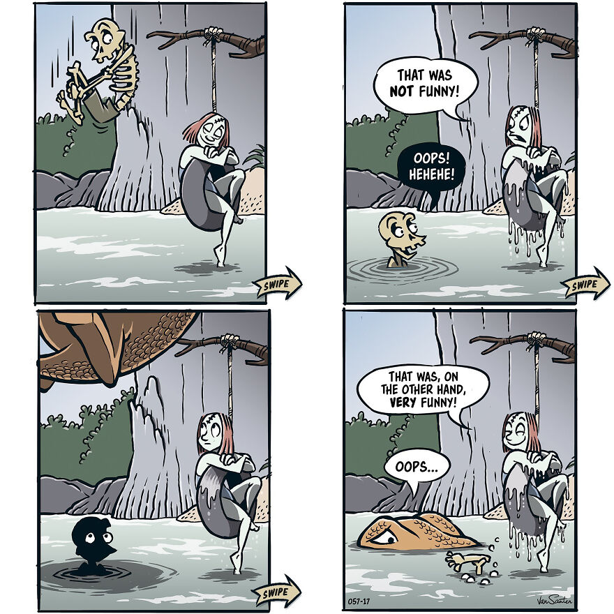 Artist Creates Funny Comics About A Girl's Afterlife