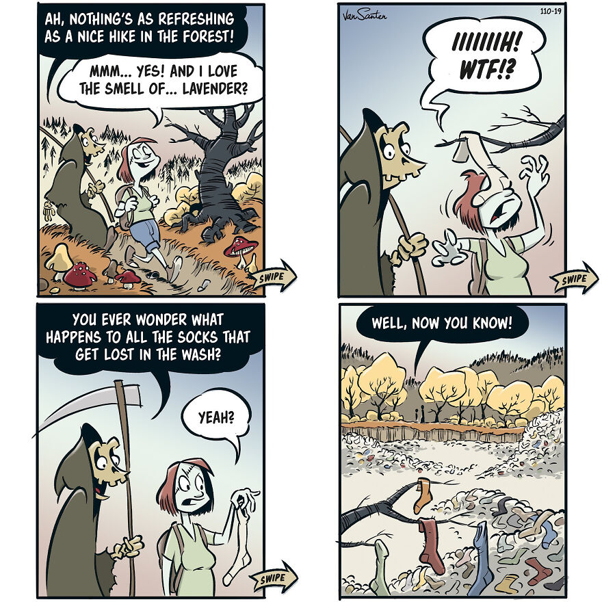 Artist Creates Funny Comics About A Girl's Afterlife