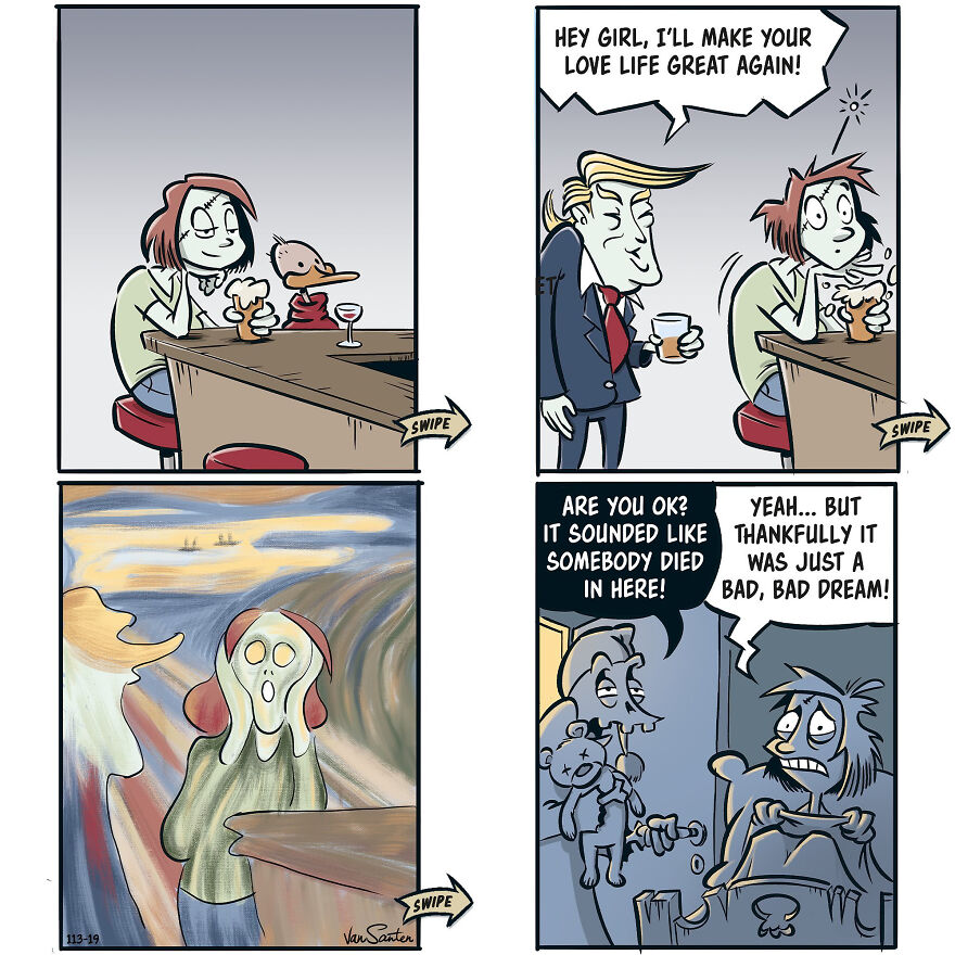 Artist Creates Funny Comics About A Girl's Afterlife