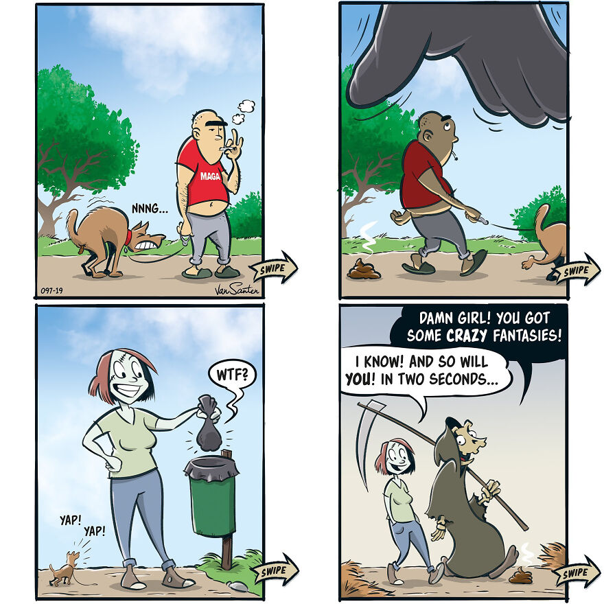 Artist Creates Funny Comics About A Girl's Afterlife