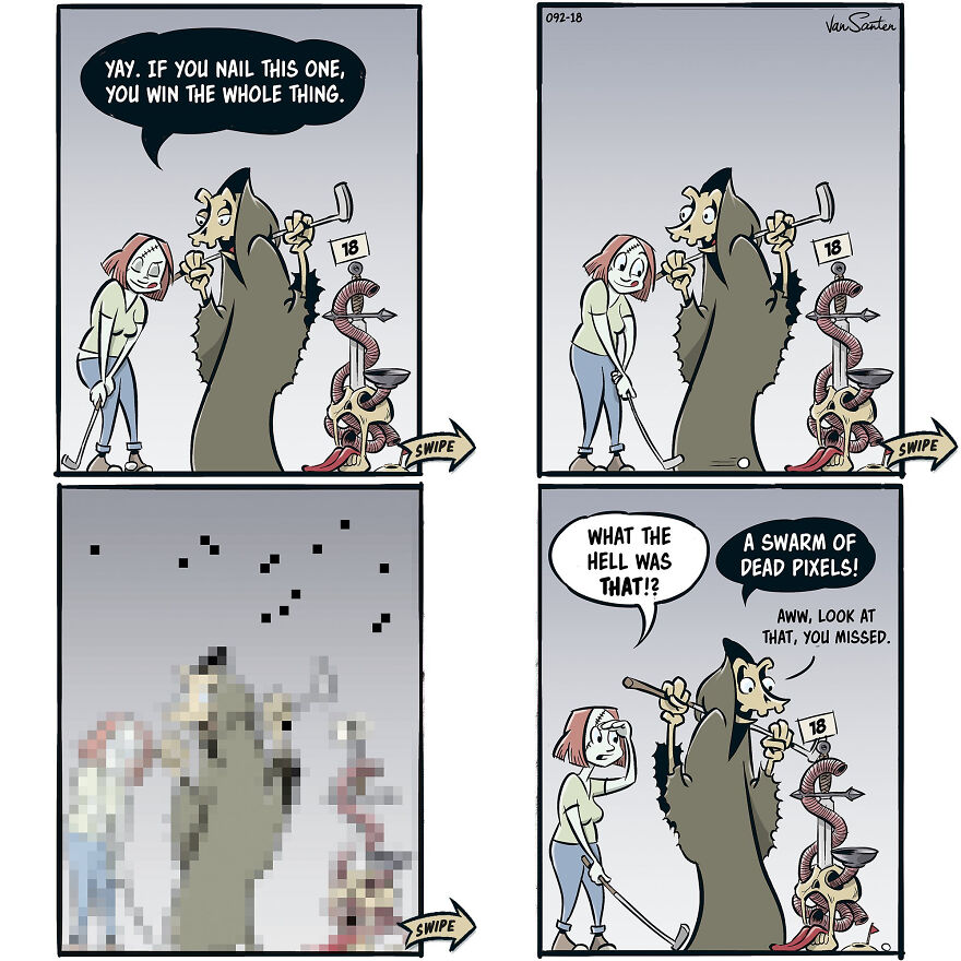 Artist Creates Funny Comics About A Girl's Afterlife