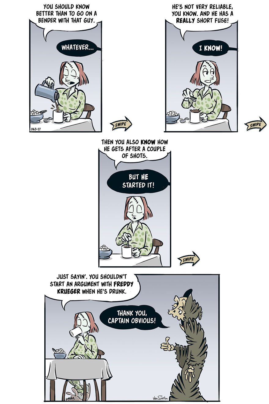 Artist Creates Funny Comics About A Girl's Afterlife