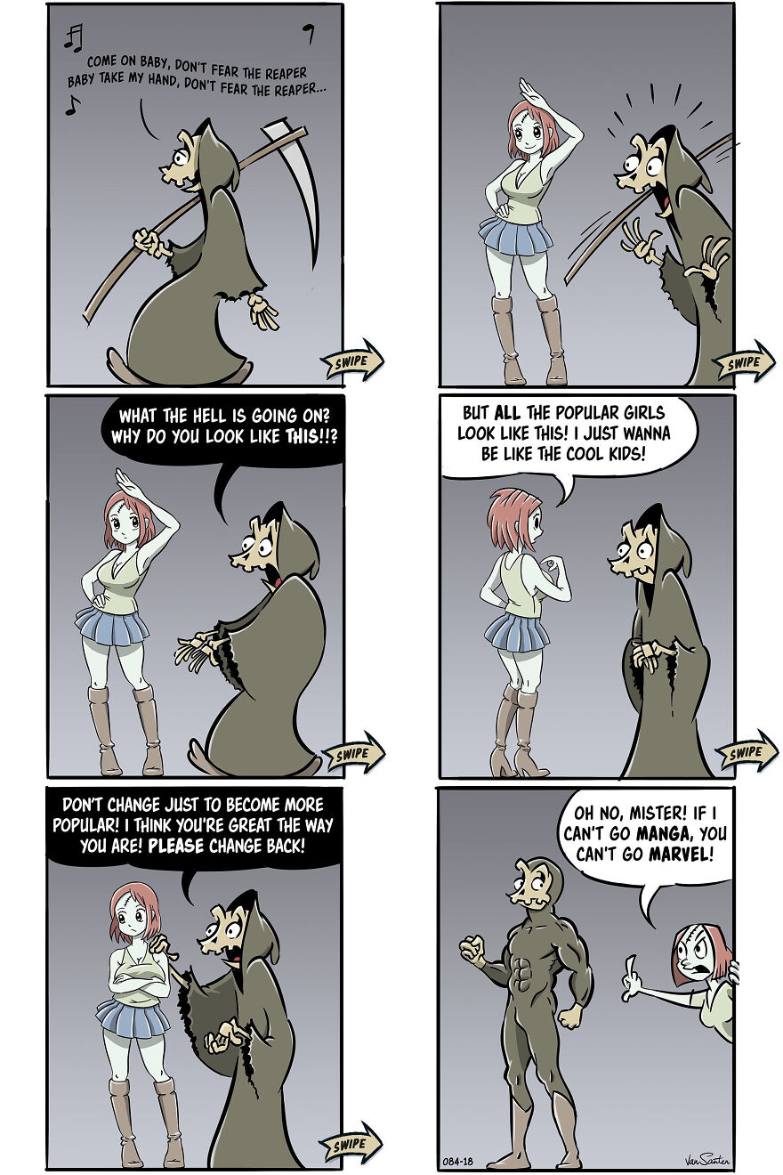 Artist Creates Funny Comics About A Girl's Afterlife