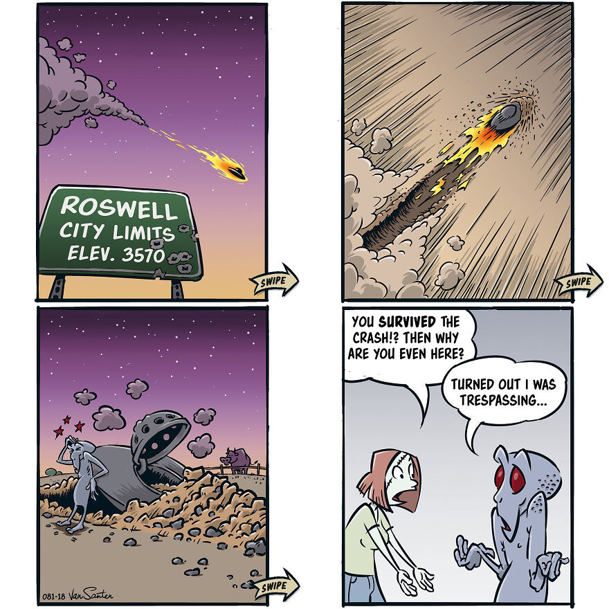 Artist Creates Funny Comics About A Girl's Afterlife