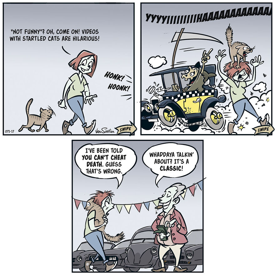 Artist Creates Funny Comics About A Girl's Afterlife