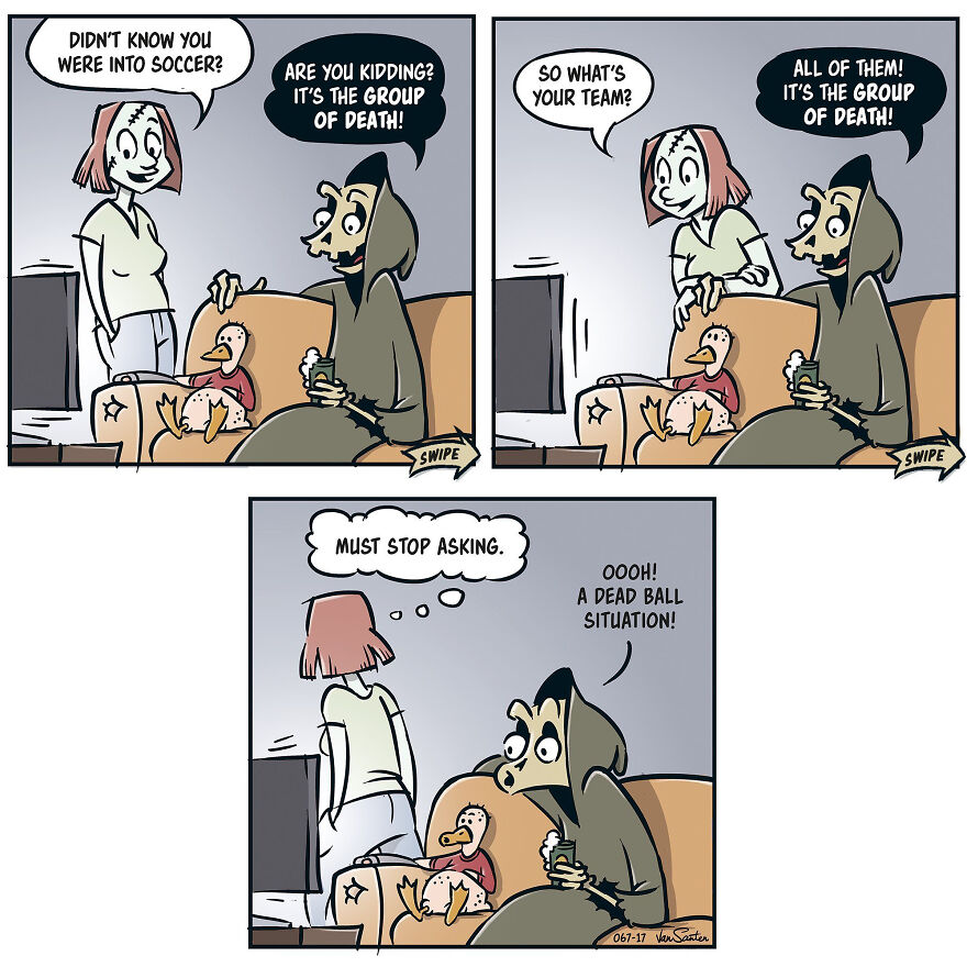 Artist Creates Funny Comics About A Girl's Afterlife