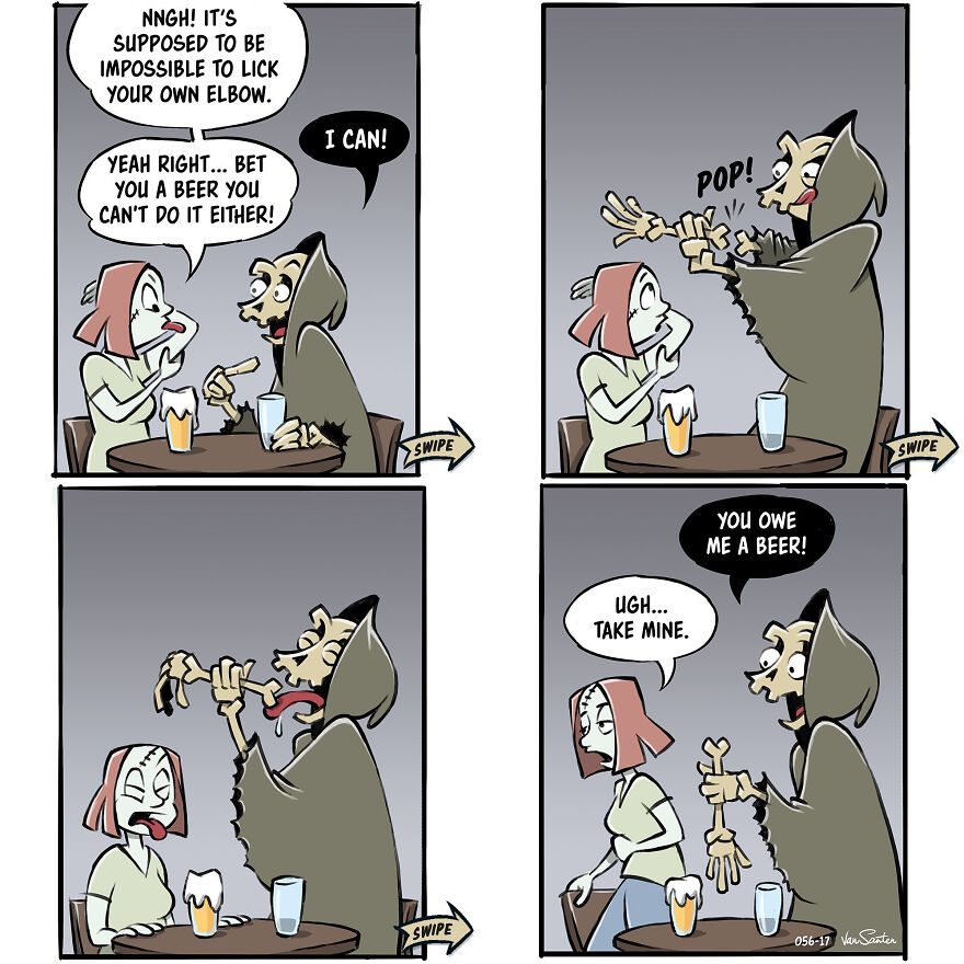 Artist Creates Funny Comics About A Girl's Afterlife