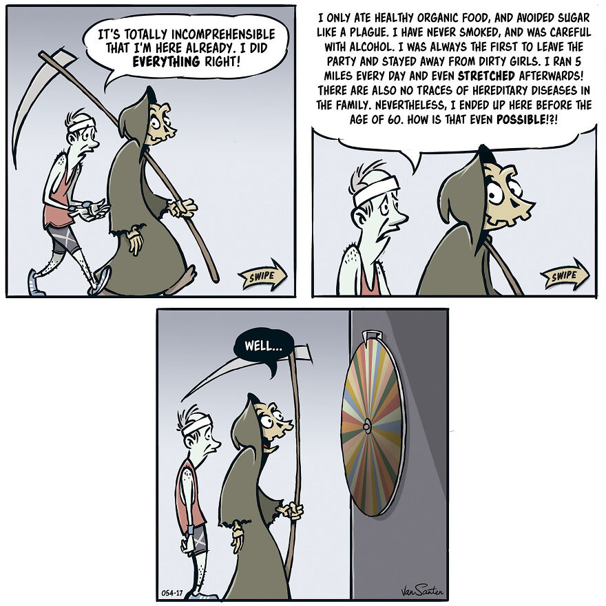 Artist Creates Funny Comics About A Girl's Afterlife