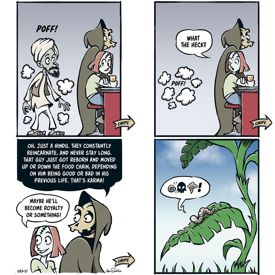 Artist Creates Funny Comics About A Girl's Afterlife