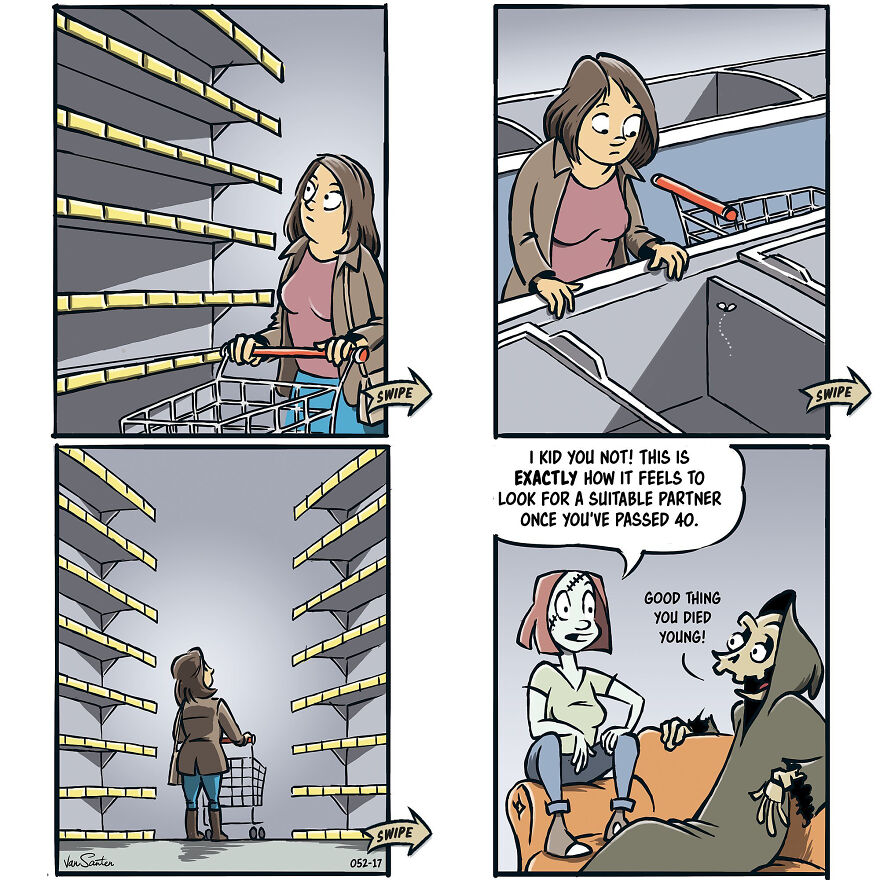 Artist Creates Funny Comics About A Girl's Afterlife