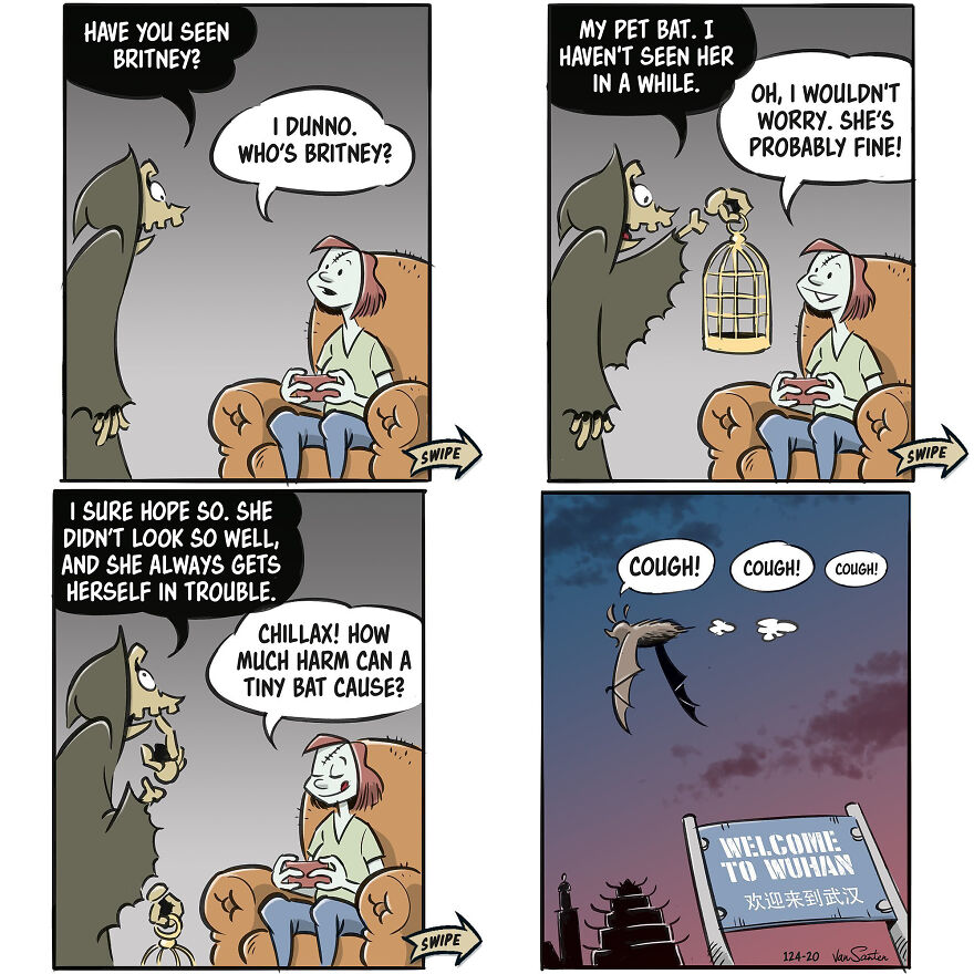 Artist Creates Funny Comics About A Girl's Afterlife