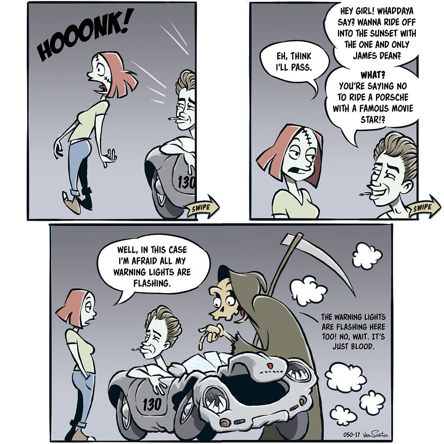 Artist Creates Funny Comics About A Girl's Afterlife