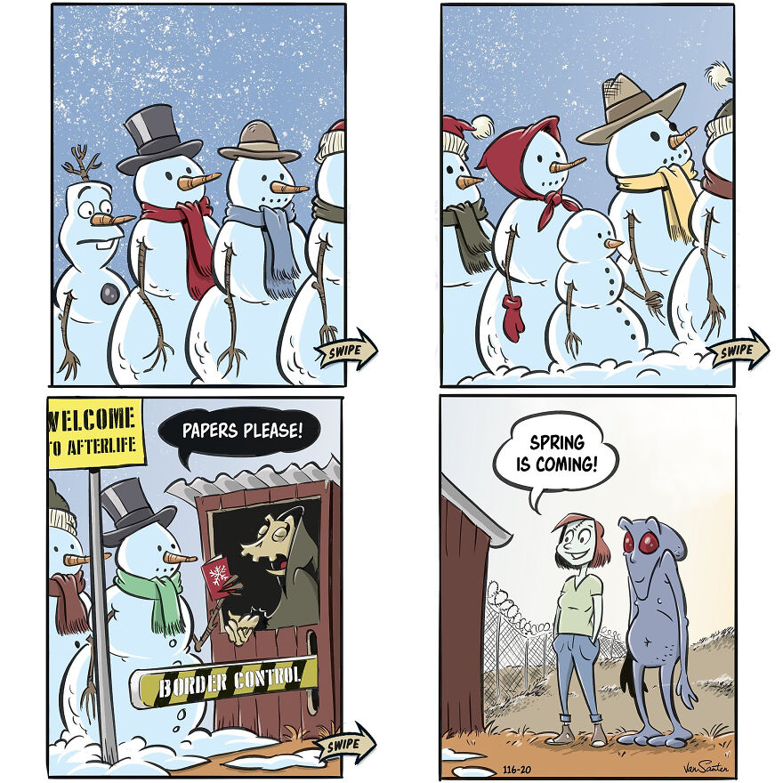 Artist Creates Funny Comics About A Girl's Afterlife