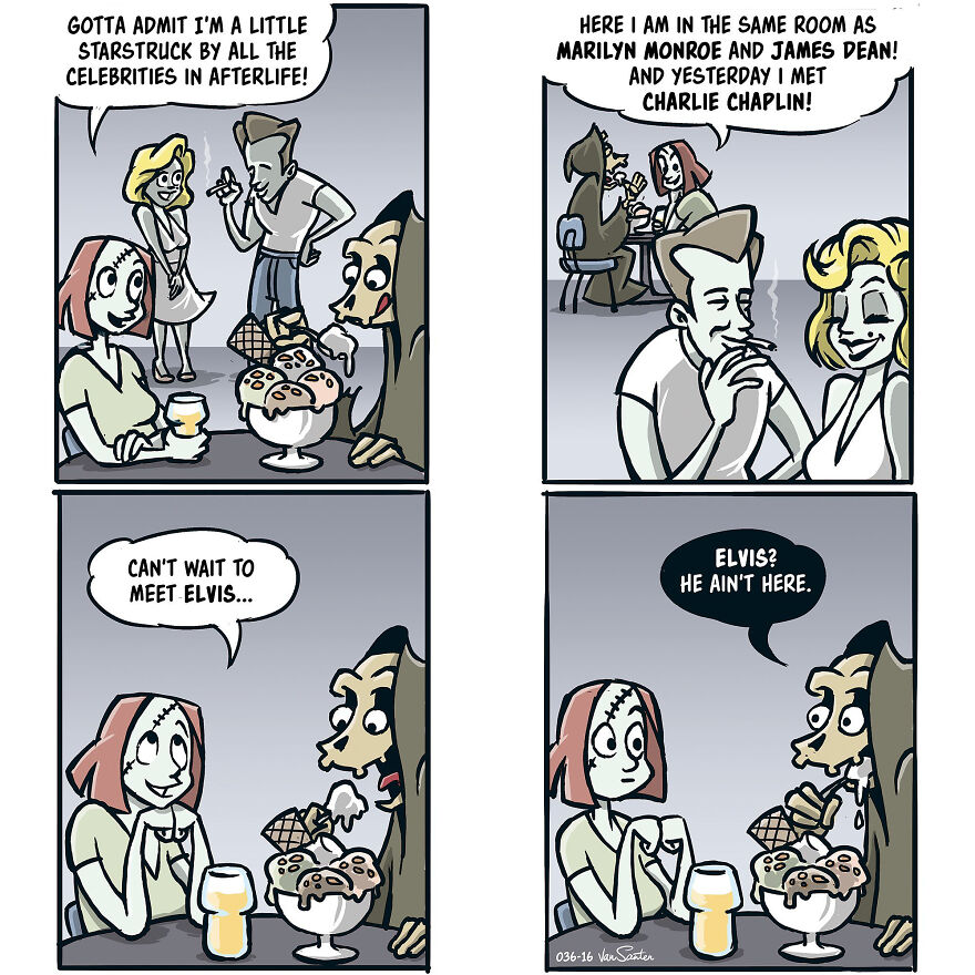 Artist Creates Funny Comics About A Girl's Afterlife