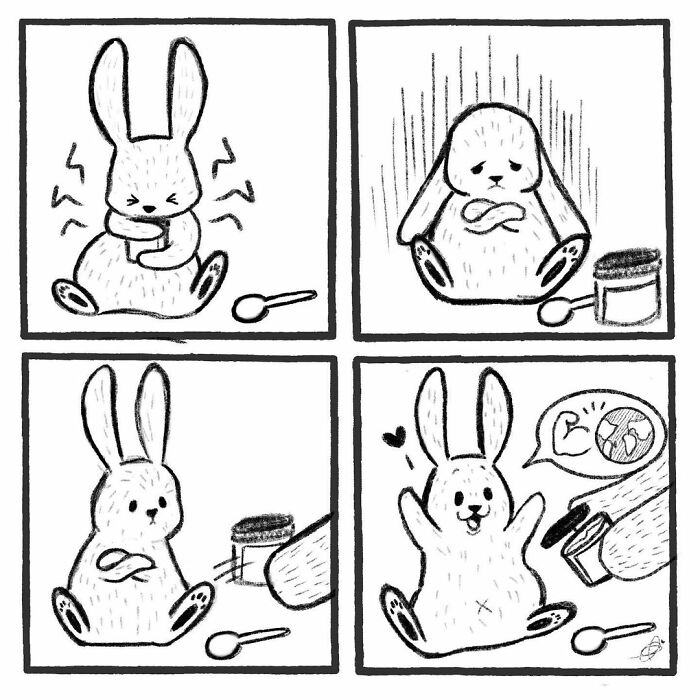 Artist Shows The Daily Life Of A Couple Formed By A Bear And A Rabbit And This Is Very Cute