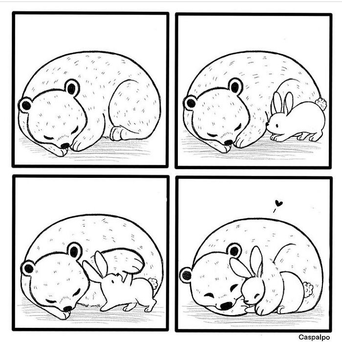 Artist Shows The Daily Life Of A Couple Formed By A Bear And A Rabbit And This Is Very Cute