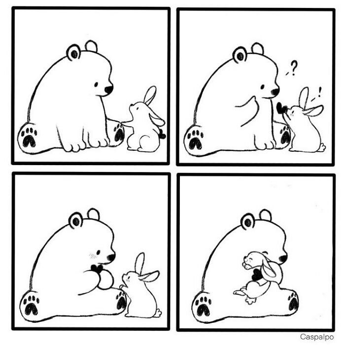 Artist Shows The Daily Life Of A Couple Formed By A Bear And A Rabbit And This Is Very Cute