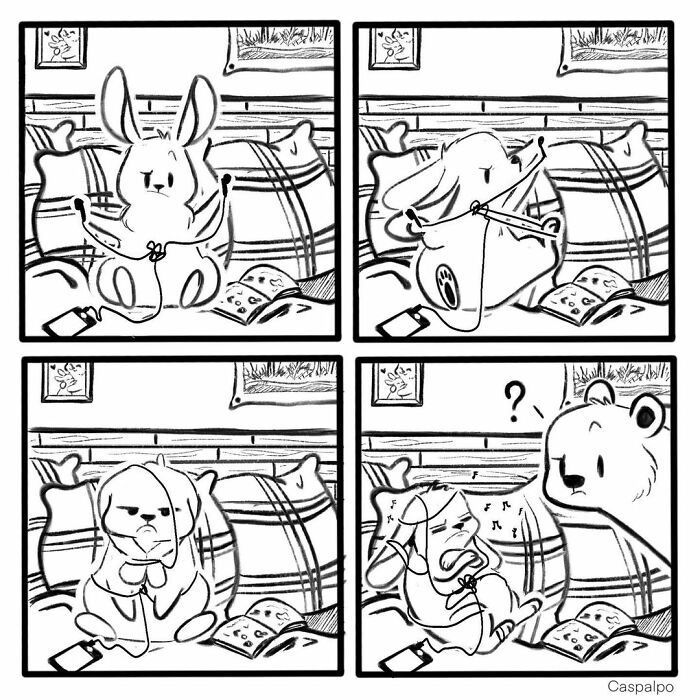 Artist Shows The Daily Life Of A Couple Formed By A Bear And A Rabbit And This Is Very Cute