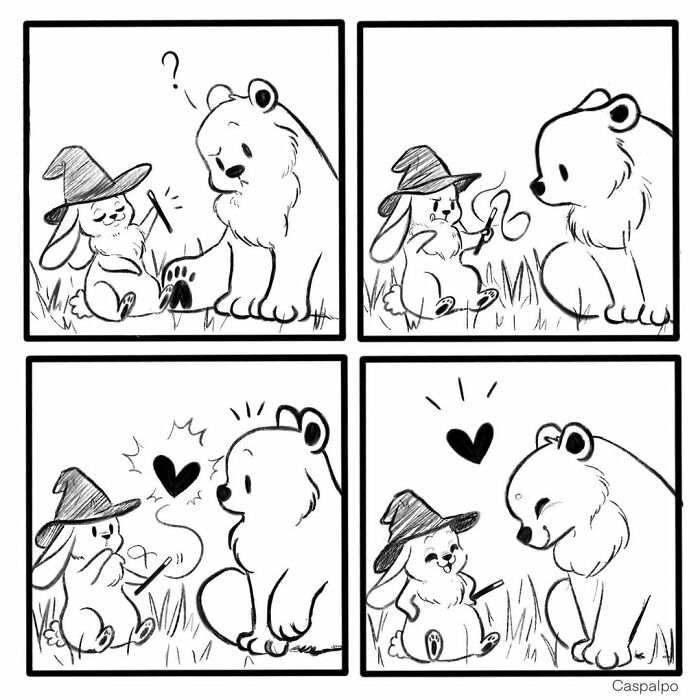 Artist Shows The Daily Life Of A Couple Formed By A Bear And A Rabbit And This Is Very Cute