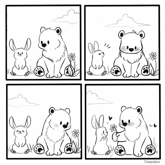 Artist Shows The Daily Life Of A Couple Formed By A Bear And A Rabbit And This Is Very Cute
