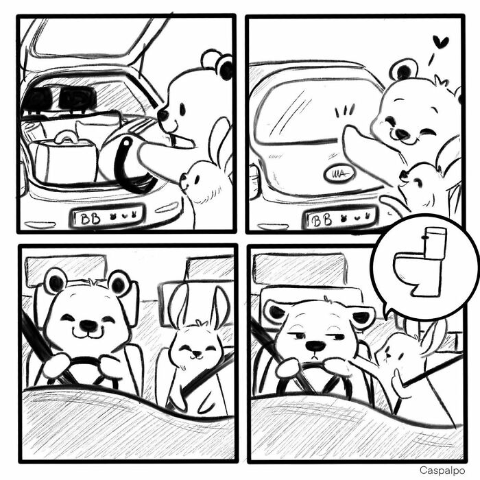 Artist Shows The Daily Life Of A Couple Formed By A Bear And A Rabbit And This Is Very Cute