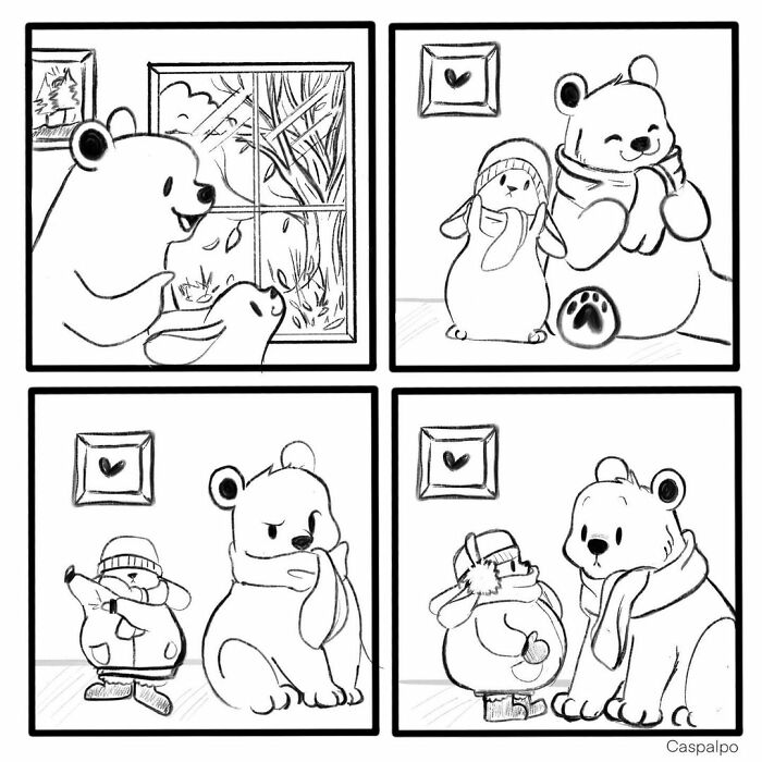 Artist Shows The Daily Life Of A Couple Formed By A Bear And A Rabbit And This Is Very Cute