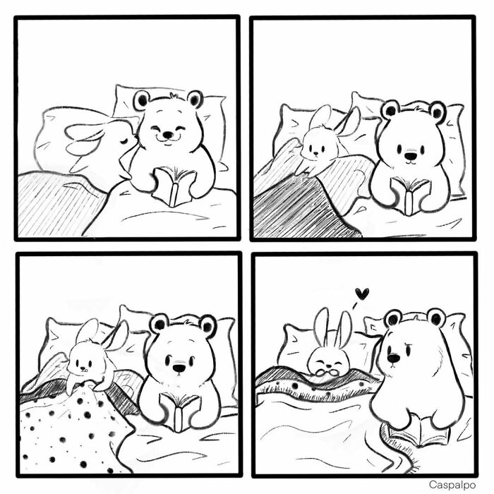 Artist Shows The Daily Life Of A Couple Formed By A Bear And A Rabbit And This Is Very Cute