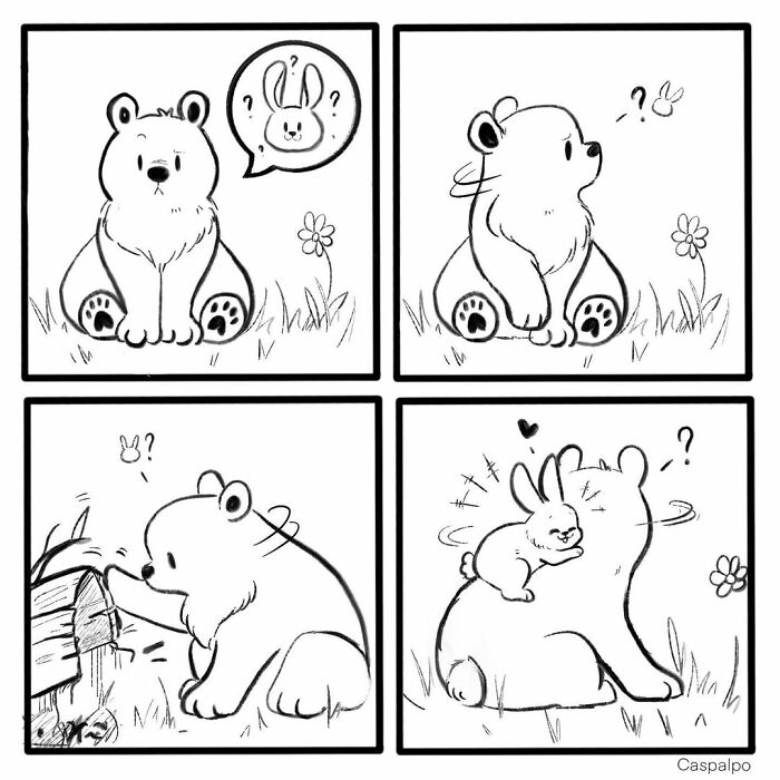 Artist Shows The Daily Life Of A Couple Formed By A Bear And A Rabbit And This Is Very Cute