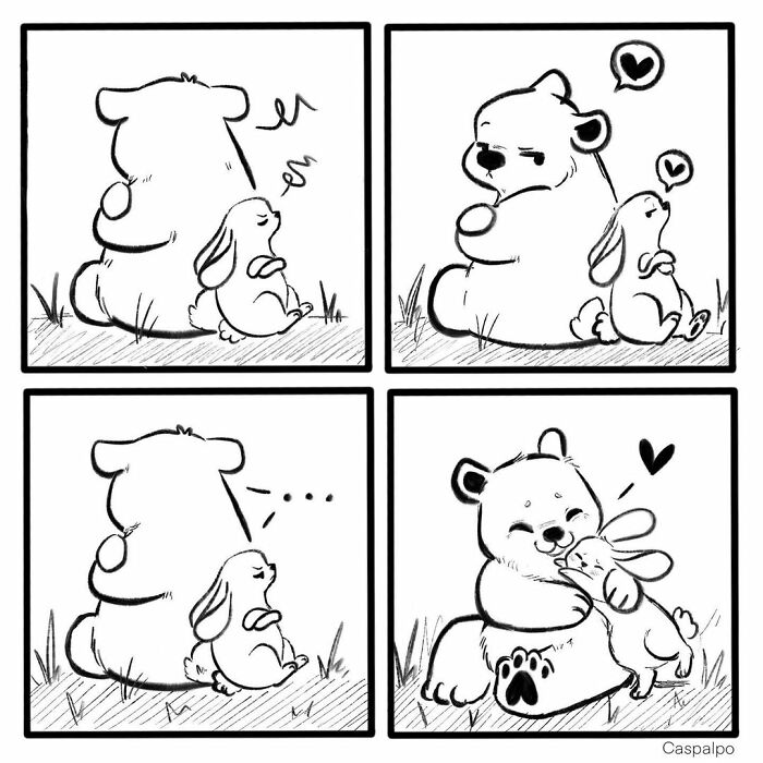 Artist Shows The Daily Life Of A Couple Formed By A Bear And A Rabbit And This Is Very Cute