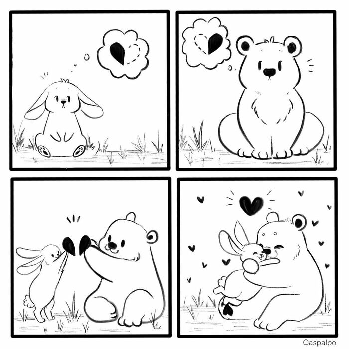 Artist Shows The Daily Life Of A Couple Formed By A Bear And A Rabbit And This Is Very Cute