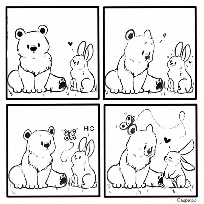 Artist Shows The Daily Life Of A Couple Formed By A Bear And A Rabbit And This Is Very Cute